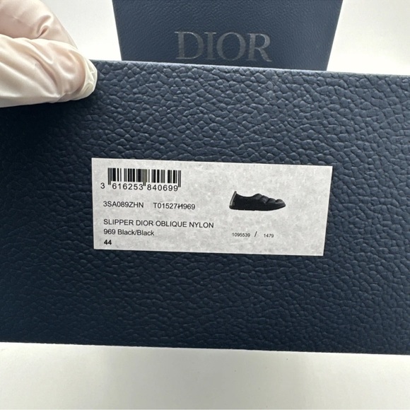 Mens Size 44 Dior Black Oblique Snow Slippers W/ Box Booklet Dust Covers Quilted - Picture 12 of 12
